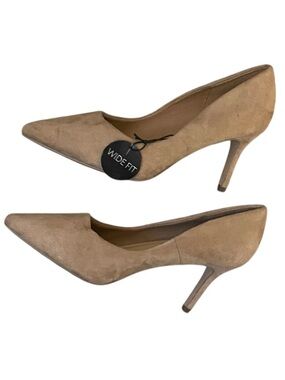 🪷 Classified Comfort Suede Wide Fit Tan Heels